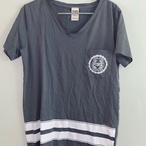 Grey pink Victoria secret short sleeve shirt